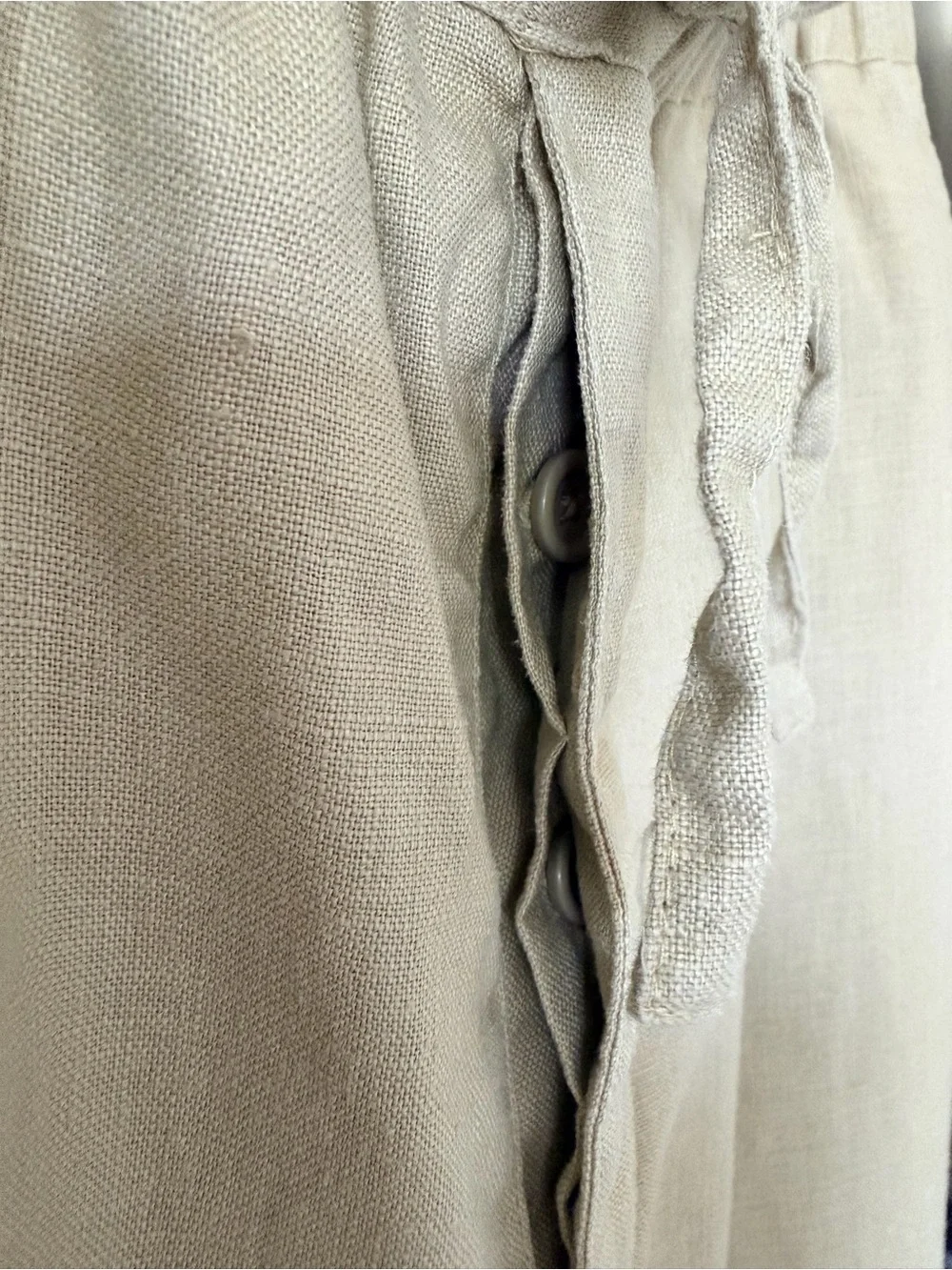 Natural Blue by Visitor Men’s XL 100% Linen Drawstring Pants Beige